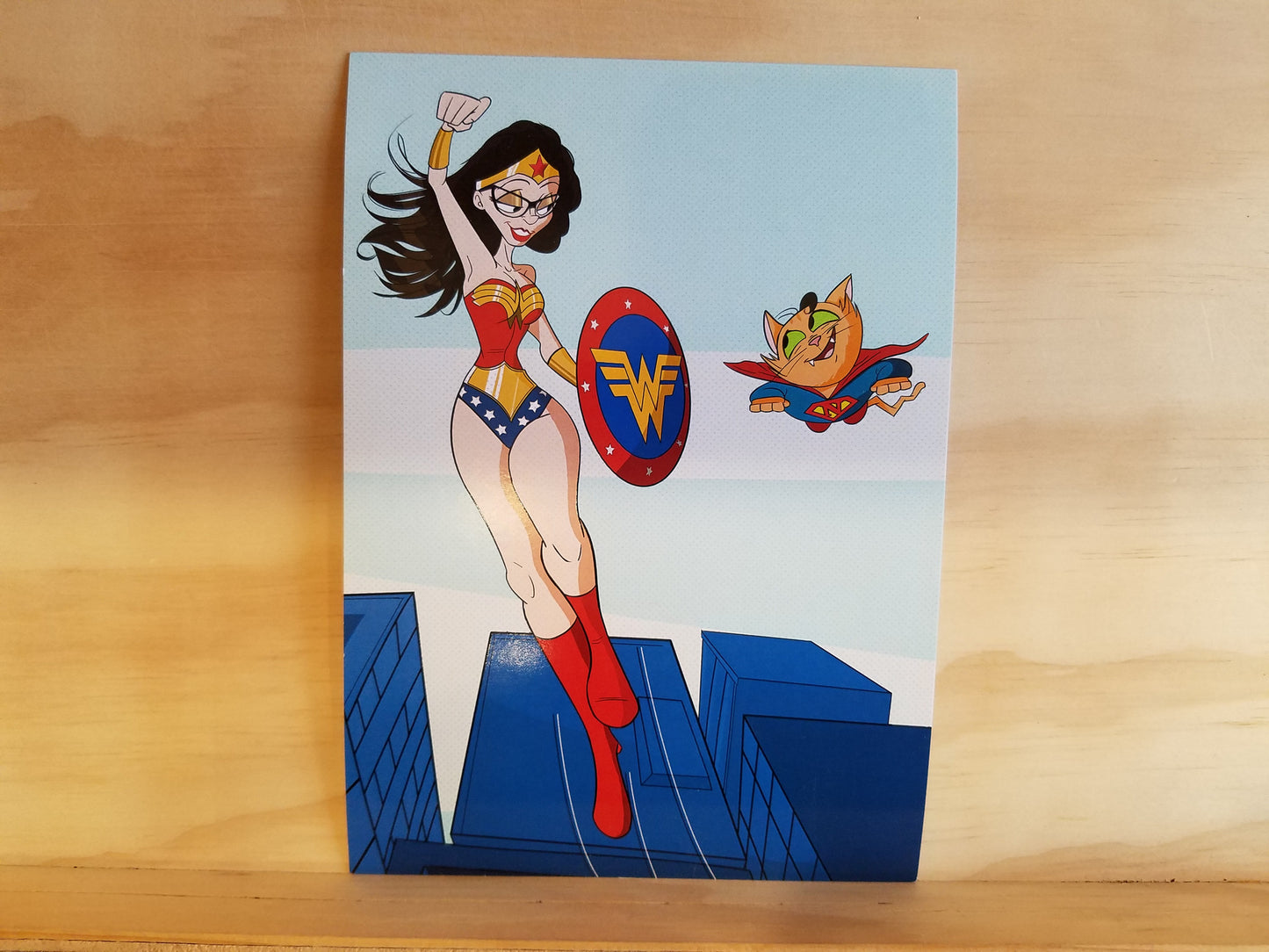 Perky Wonder Woman in Color 5x7 Single Print