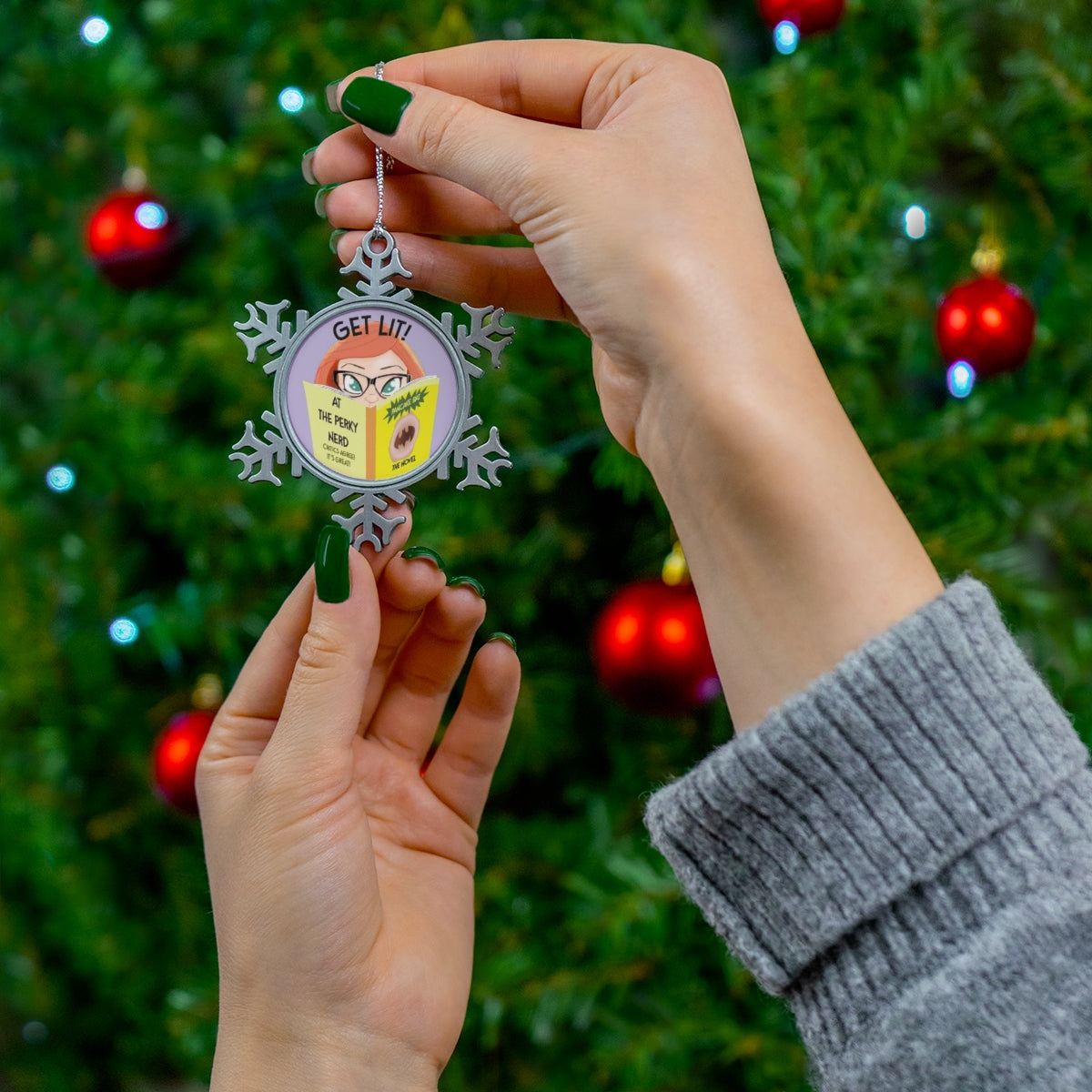Get Lit Pewter Snowflake Ornament
