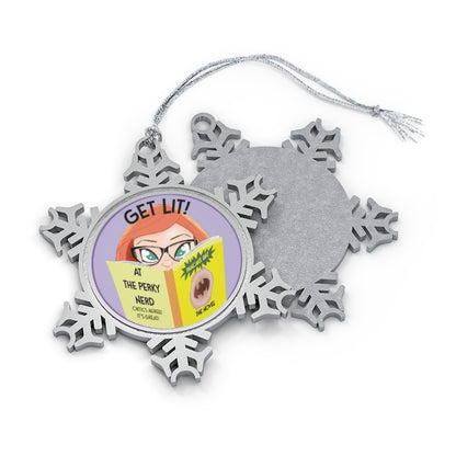 Get Lit Pewter Snowflake Ornament